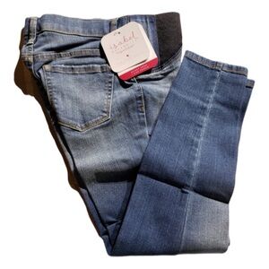 Isabel Maternity Inset Side Panel Skinny Crop Jeans